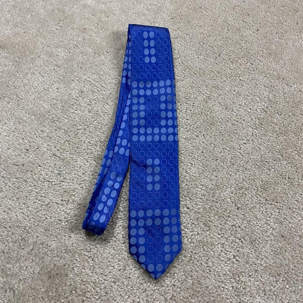 Thomas Pink Tie Mens Blue Silk Polka Dot Woven England Necktie Academia Ivy Prep